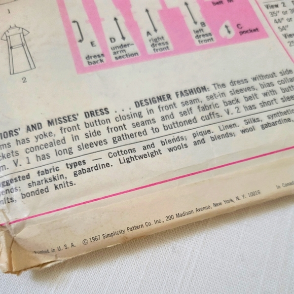Vintage Simplicity Dress Patterns in Original Packaging 1967 and 1982 - Picture 6 of 12